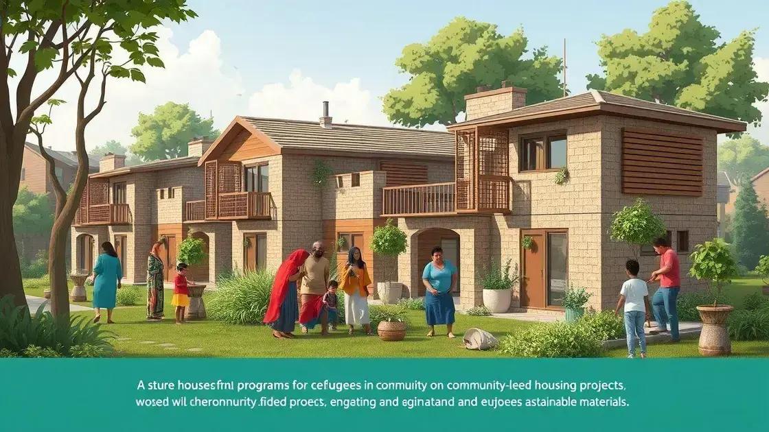Future prospects for housing programs for refugees