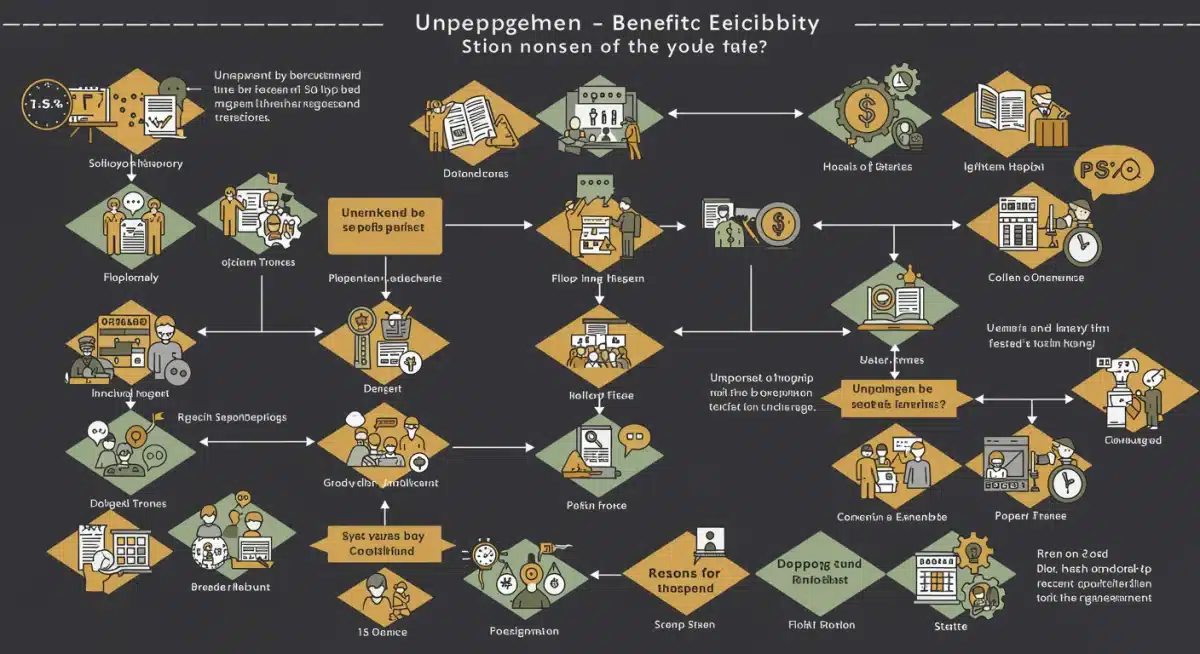 Flowchart detailing unemployment benefits eligibility criteria