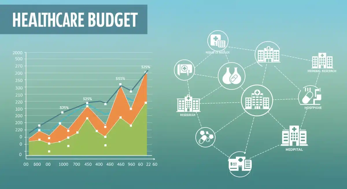 Graph showing healthcare spending allocations in the 2025 budget.