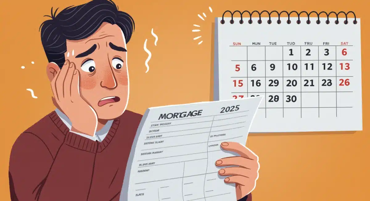 Homeowner reviewing mortgage statement amidst rising interest rates in 2025