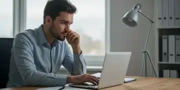 Job seeker researching unemployment benefits in 2025 on a laptop