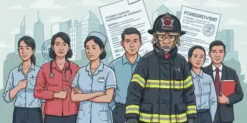 Public service professionals standing together, symbolizing student loan forgiveness.