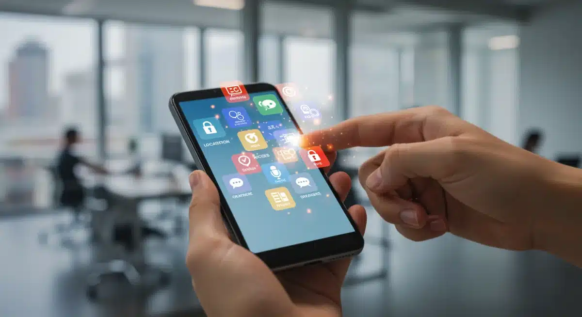 User adjusting privacy settings on a smartphone