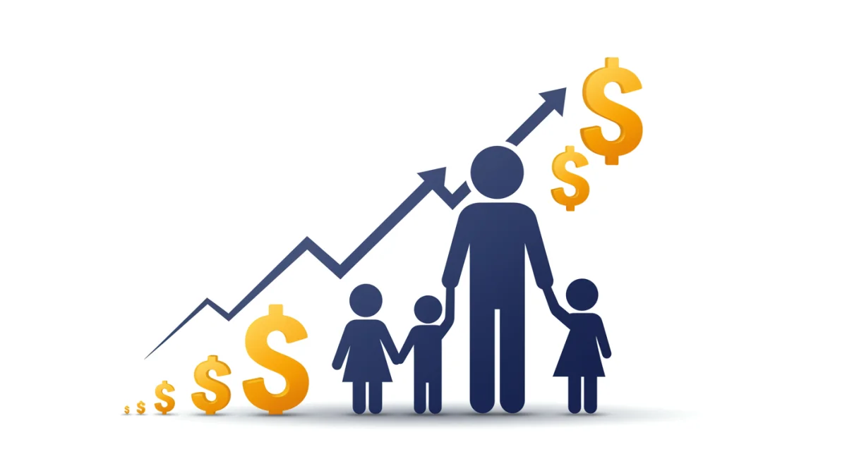 Graphic showing child tax credit financial impact on families