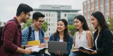 College students discussing 2025 FAFSA changes on campus