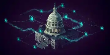 New Federal Cybersecurity Regulations 2026: What 12 Industries Need to Know Digital network with US Capitol silhouette and secure lock icons representing new federal cybersecurity regulations.