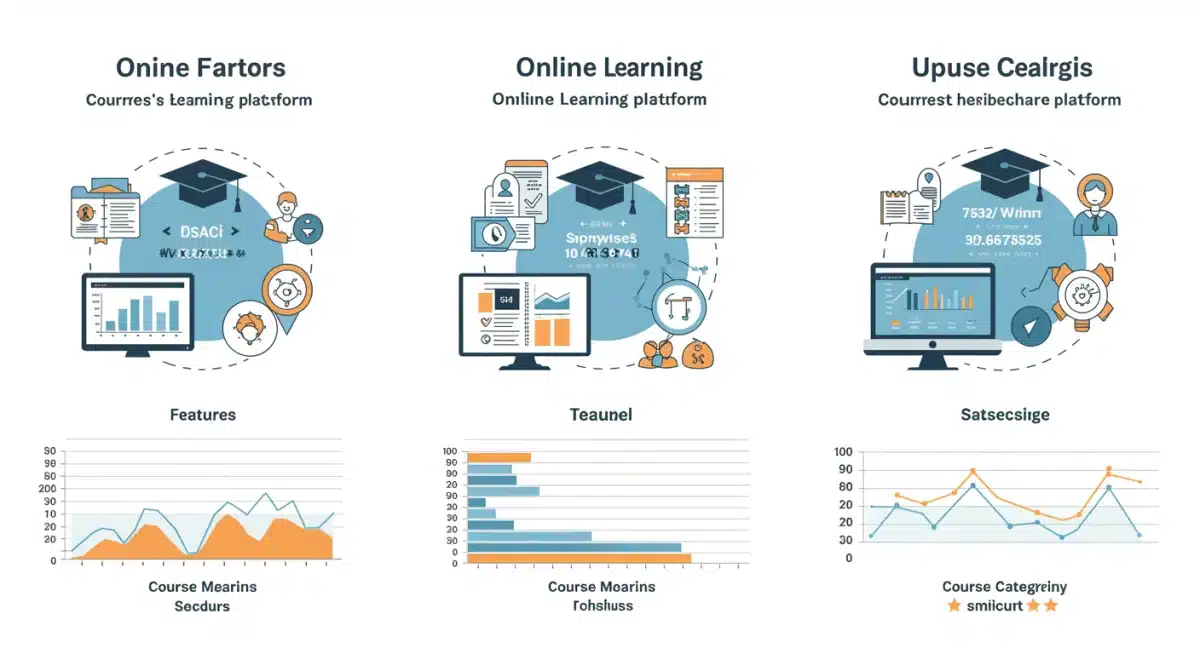 Infographic comparing key features of leading online learning platforms
