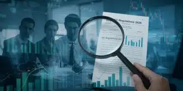 Digital dashboard with SEC regulations document and retail investors