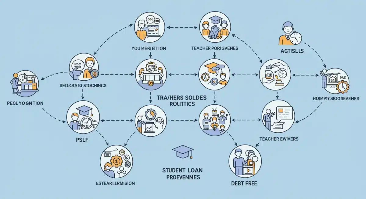 Flowchart depicting pathways to student loan forgiveness programs