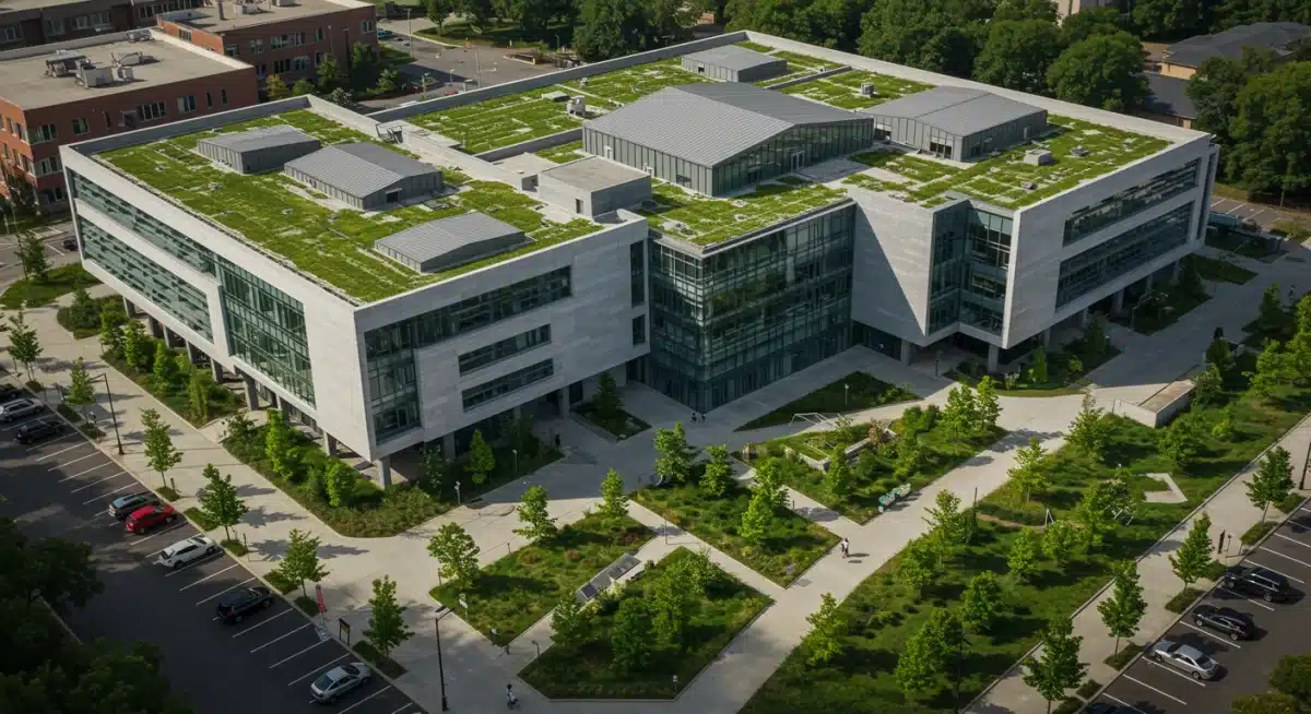 Modern university innovation hub with labs and collaborative spaces for advanced STEM research and learning.