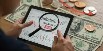 Financial charts showing inflation risk in 2026, with a person contemplating saving strategies.