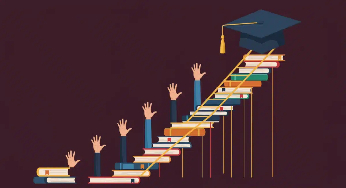 Symbolic representation of pathways to loan forgiveness and educational success.