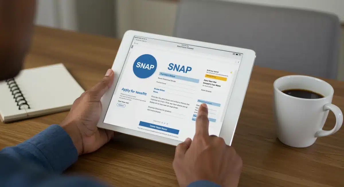 Person applying for SNAP benefits online via a government portal.