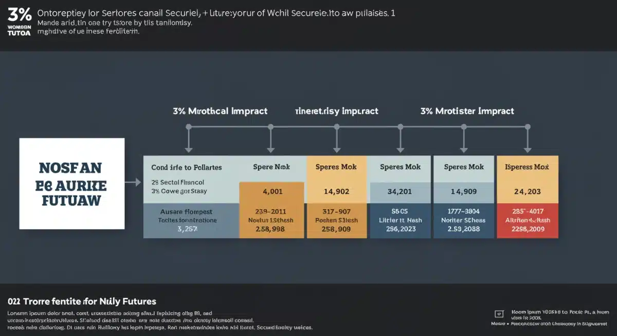 Infographic illustrating Social Security financial projections and the 3% impact over time.