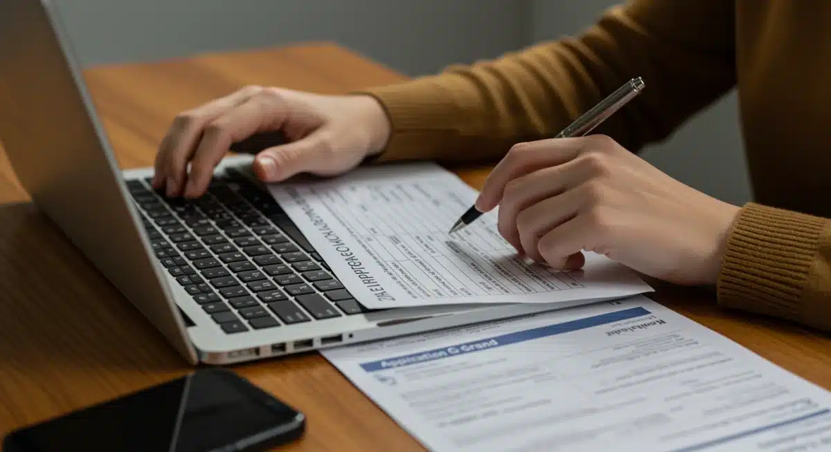 Student applying for 2026 federal education grants online.