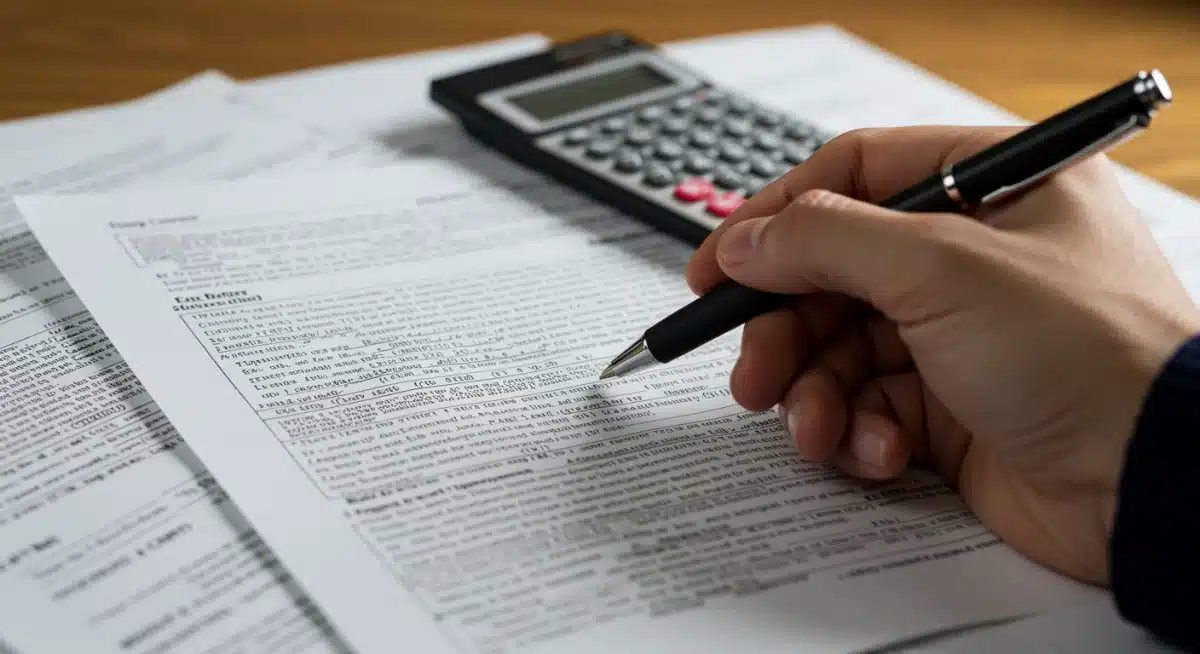 Hand highlighting a section of a detailed tax code document