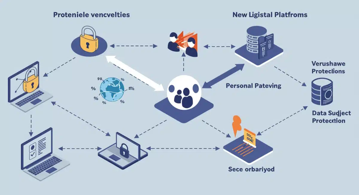 Infographic showing data flow and new cybersecurity protections under 2026 legislation.