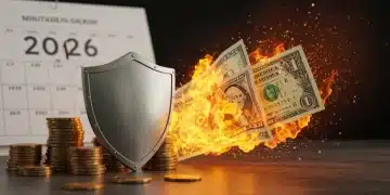 Shield protecting money from inflation, symbolizing financial security in 2026.