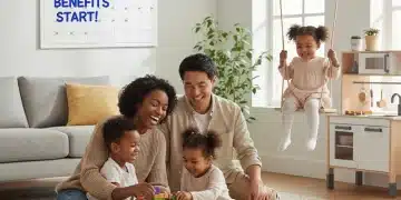 Happy family benefiting from new 2026 childcare programs