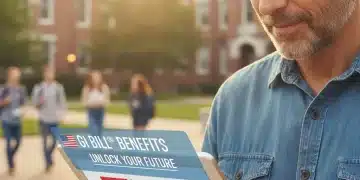 Veteran exploring educational options on a tablet under the GI Bill program.