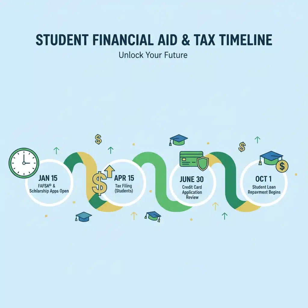Tax credit timeline with important dates for students