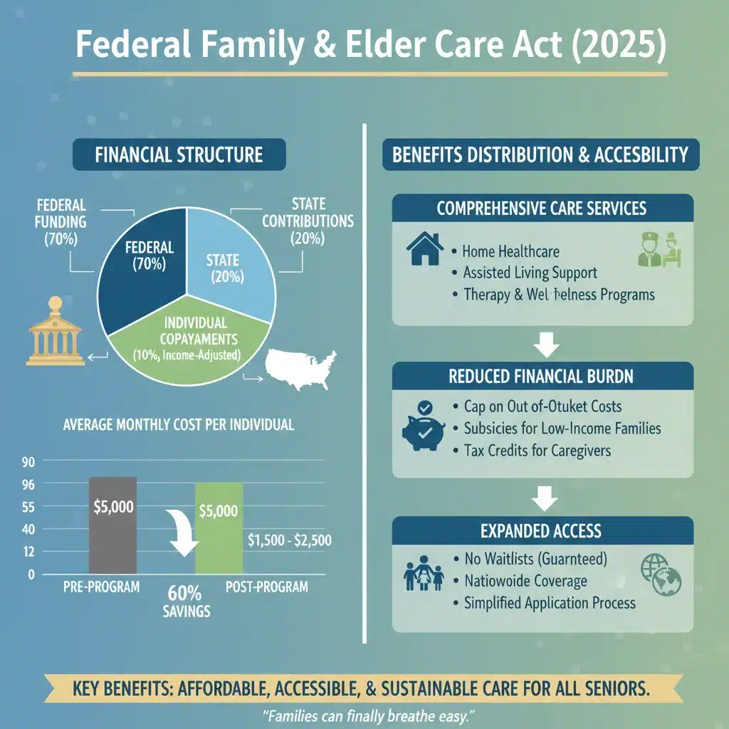 Infographic showing financial benefits of new federal elderly care programs.