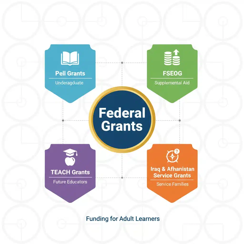 Overview of various federal grant types for adult learners