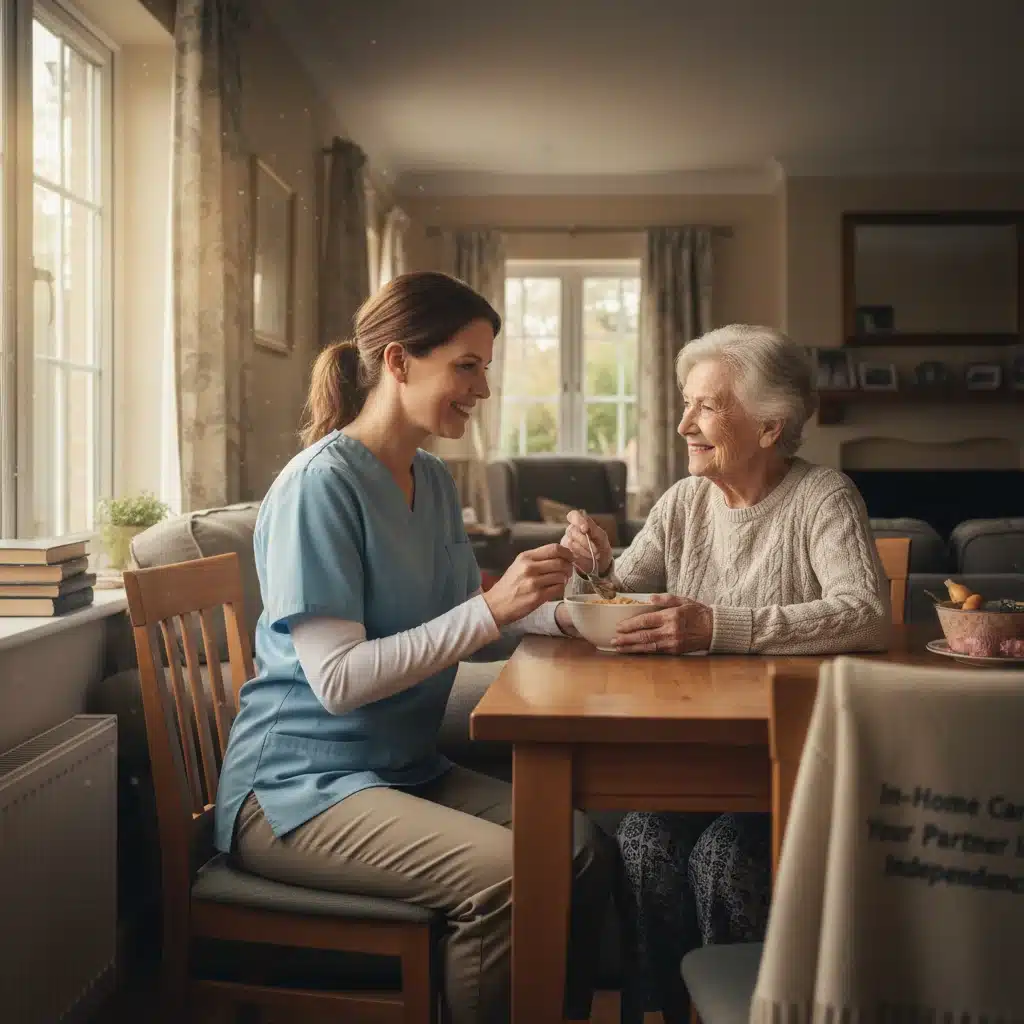 Caregiver helping senior at home, representing in-home care federal programs.