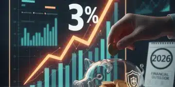 Inflation graph rising with 3% rate and person protecting savings in 2026