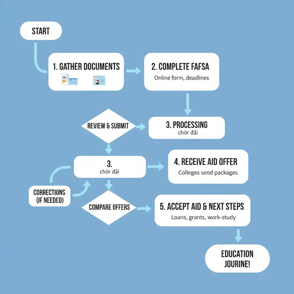 Simplified flowchart of the 2026 FAFSA application process