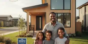 Family smiling in front of an affordable home, symbolizing new federal housing support