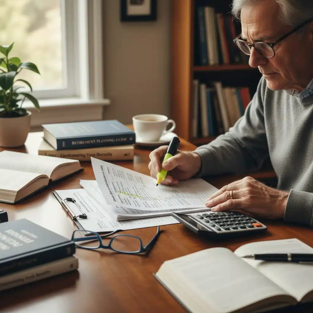 Person reviewing Social Security benefit statement, planning finances.