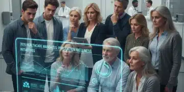 2026 Healthcare Mandates: Your Guide to Coverage Changes & Practical Solutions Diverse group reviewing 2026 healthcare mandate information on a screen