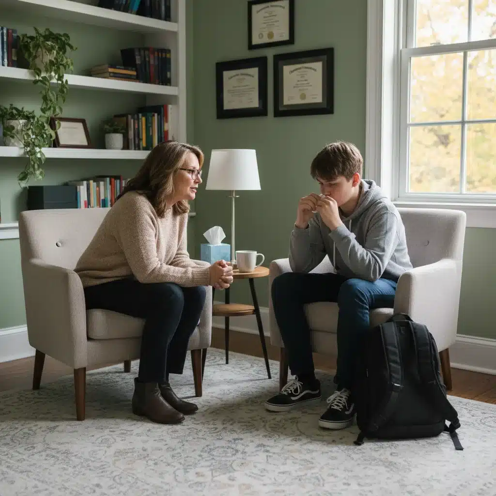 School counselor providing one-on-one mental health support to a student.