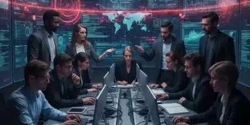 Cybersecurity Talent Gap: 3 Urgent Roles U.S. Companies Need to Fill by Late 2026, Offering 20%+ Salary Premiums Cybersecurity professionals collaborating on digital threat analysis in a modern office, symbolizing the urgent cybersecurity talent gap.