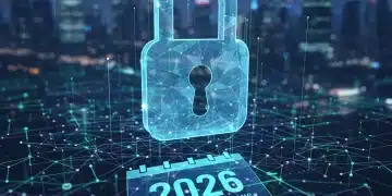 Futuristic digital lock symbolizing data privacy laws 2026