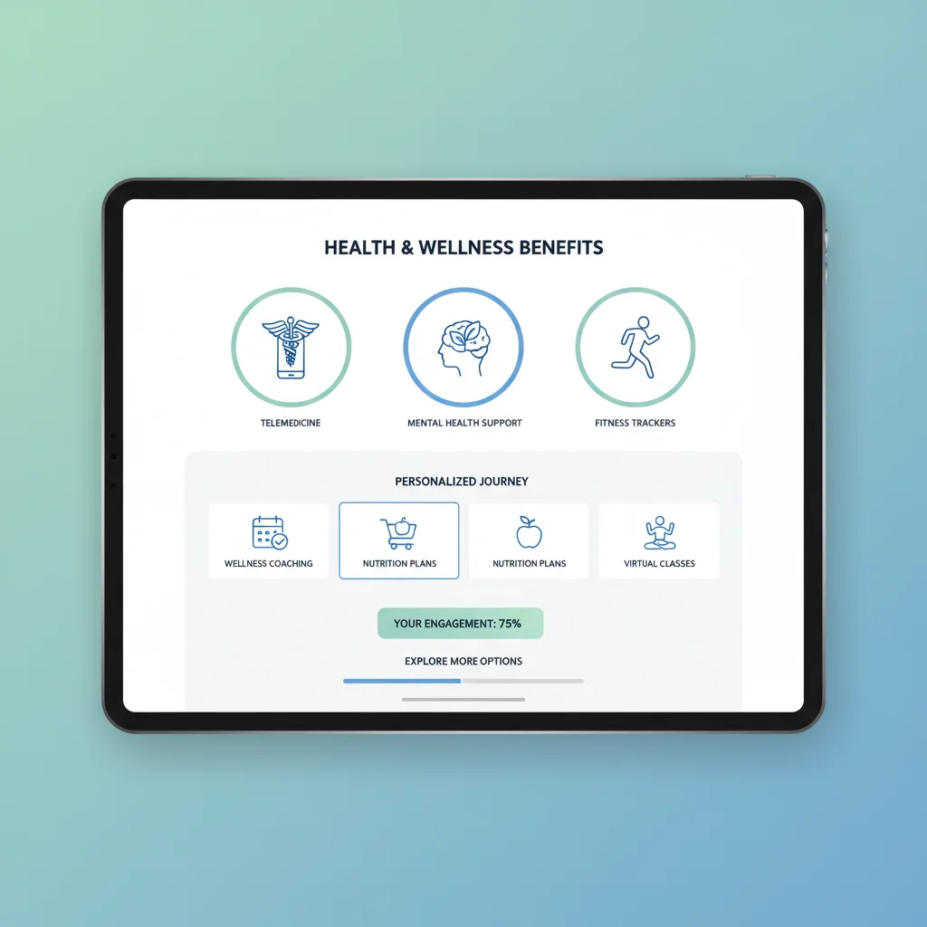 Digital platform displaying personalized health and wellness benefits