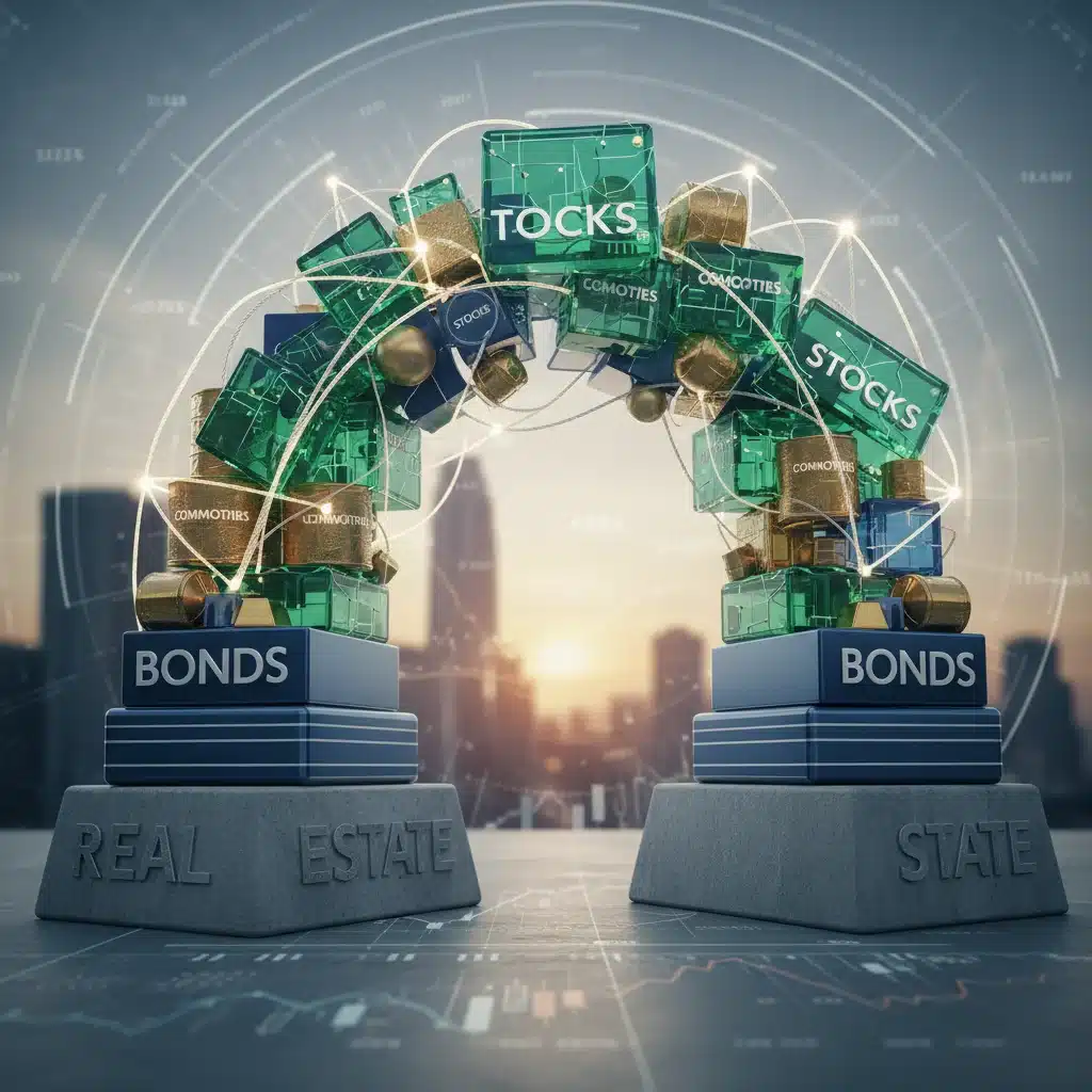 Diversified investment portfolio across various asset classes