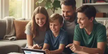 Family reviewing tax documents for 2026 Earned Income Tax Credit