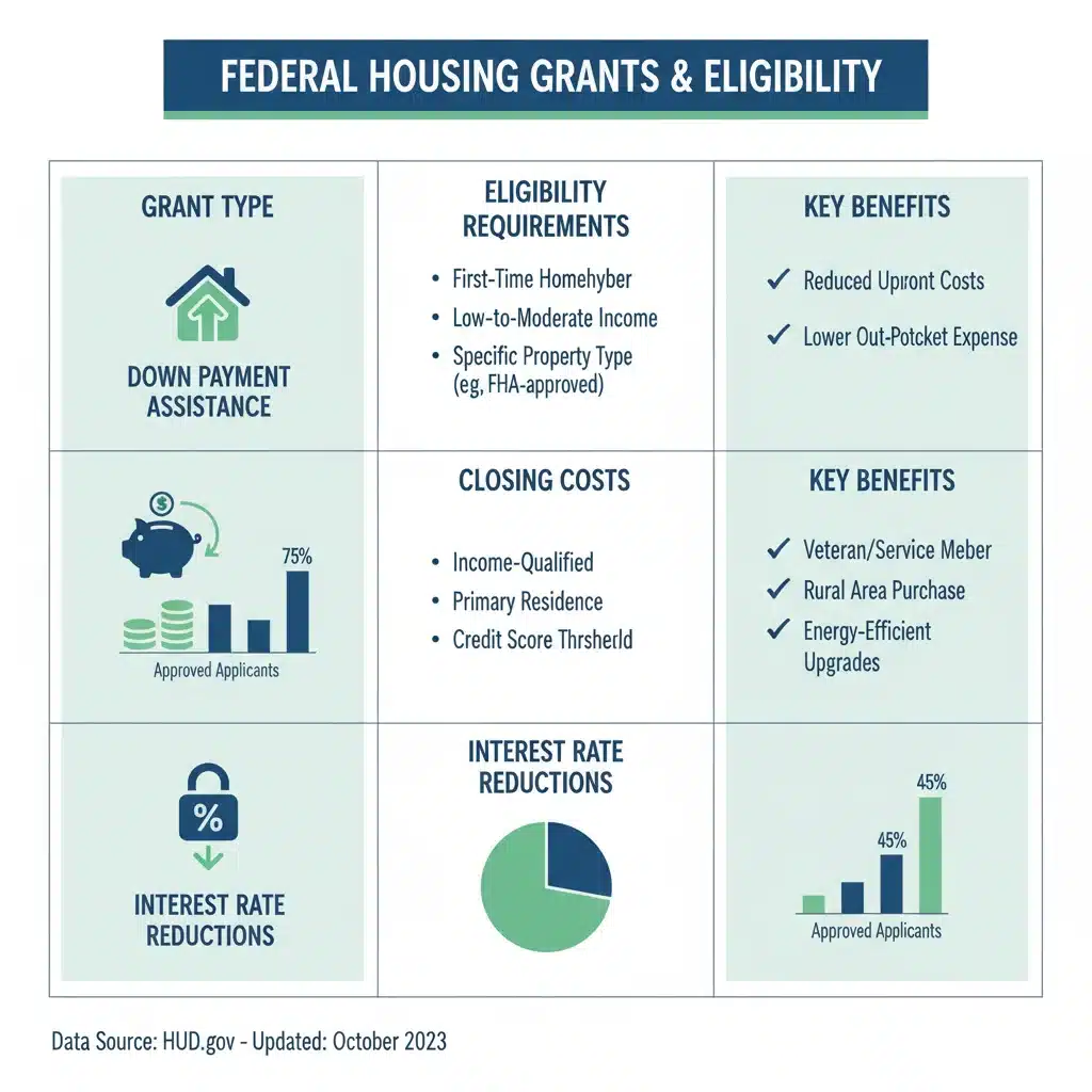 Infographic detailing federal housing grants and eligibility