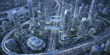 2026 Infrastructure Bill: 5 National Projects Shaping the Next Decade Futuristic city with high-speed rail and smart infrastructure, representing the 2026 Infrastructure Bill's impact.