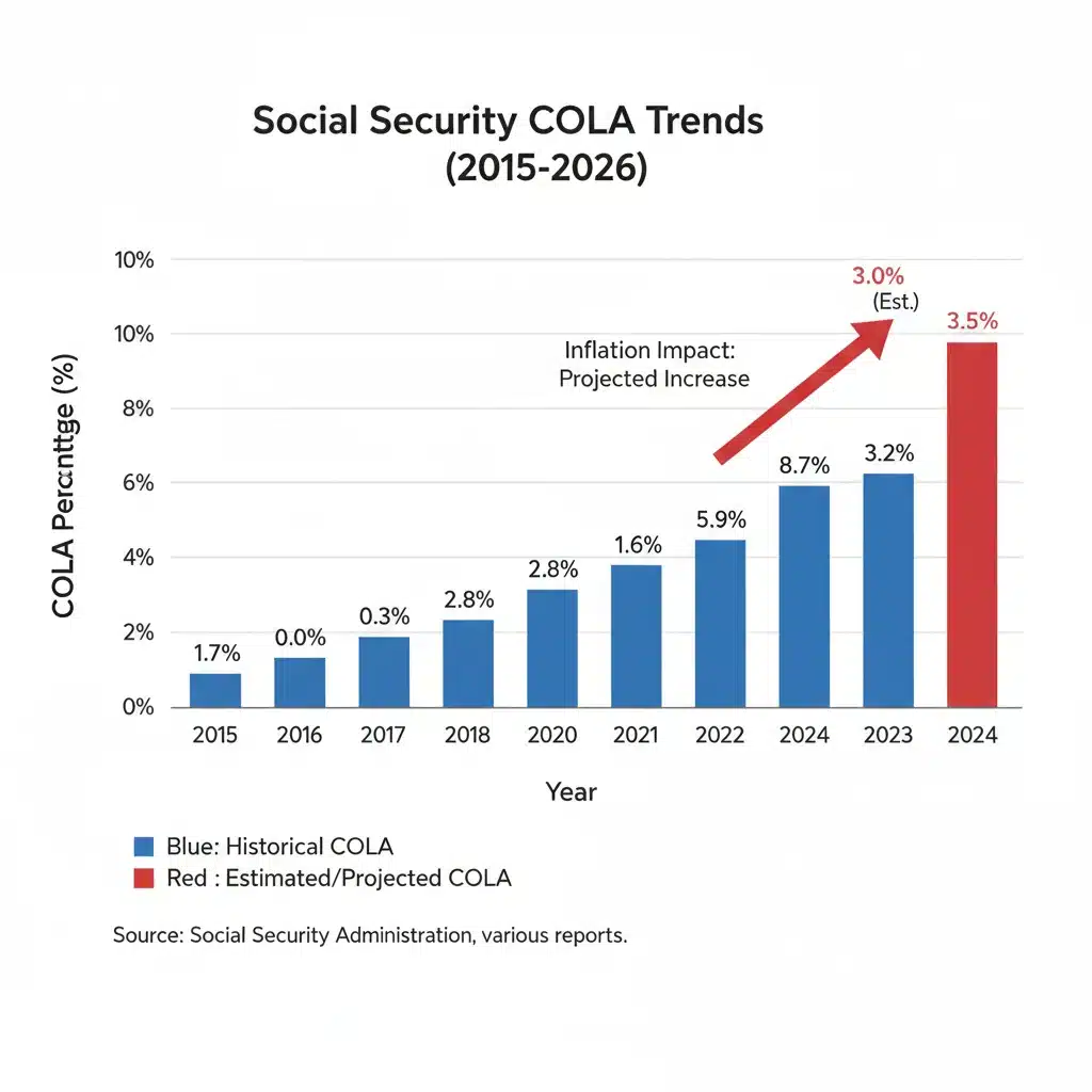 Historical Social Security COLA trends and future projections