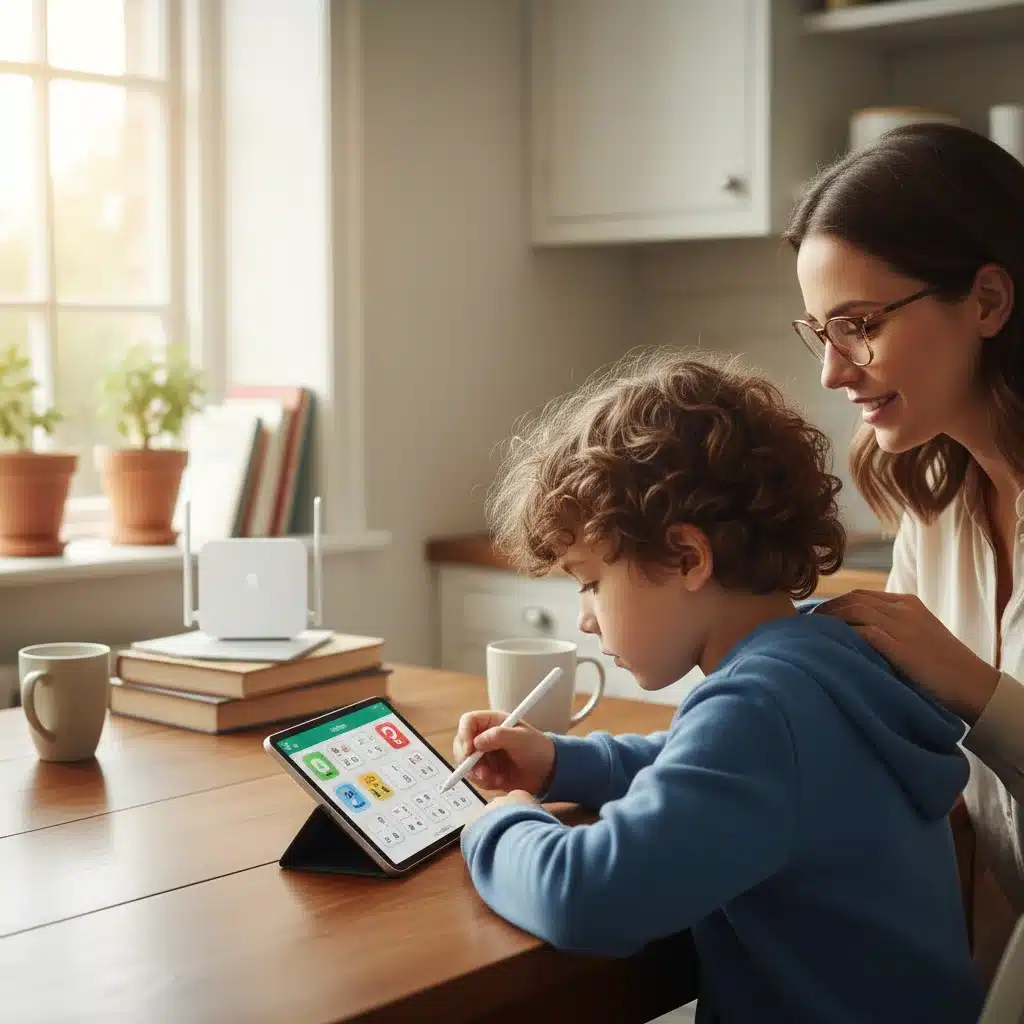 Parent and child doing homework with home internet access, representing the impact of federal internet programs.
