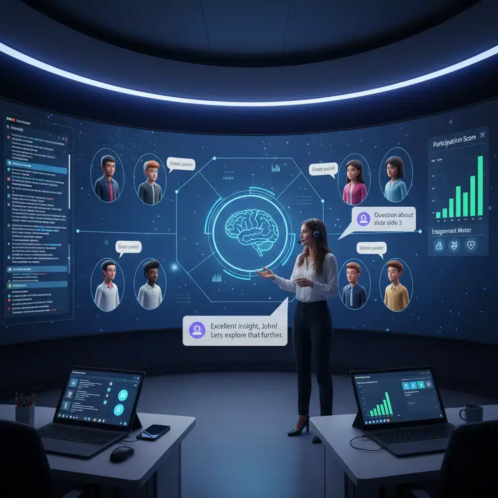 Interactive online lecture with personalized student engagement tools
