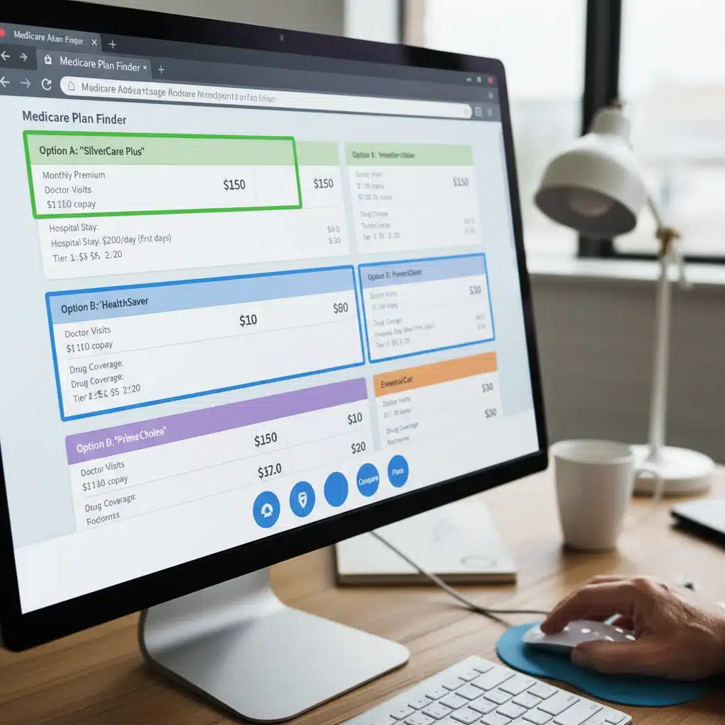 Medicare Plan Finder tool showing prescription drug costs comparison for 2026.