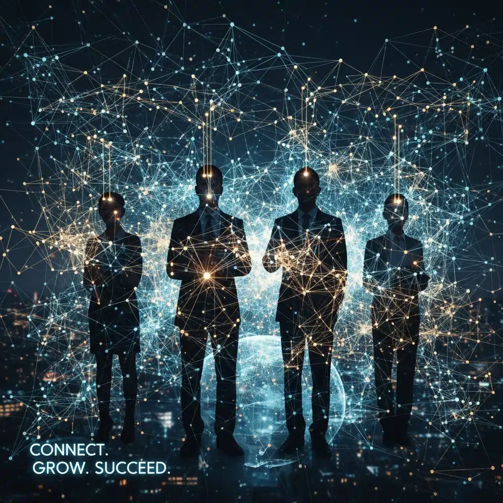Abstract representation of professional networking and digital connections.