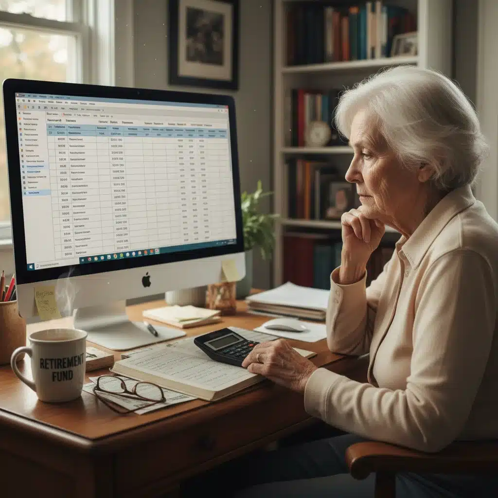 Senior citizen managing personal budget and retirement finances