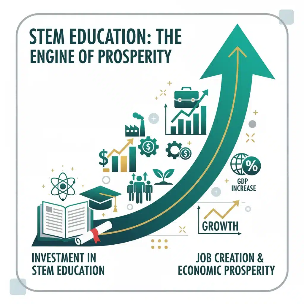 Infographic showing economic growth from STEM education investment