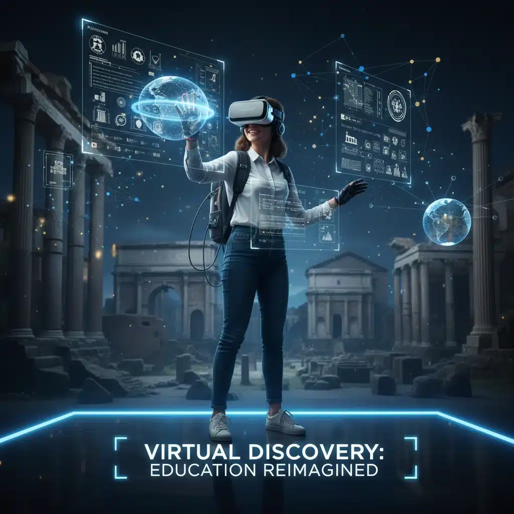 Student engaged in virtual reality learning experience