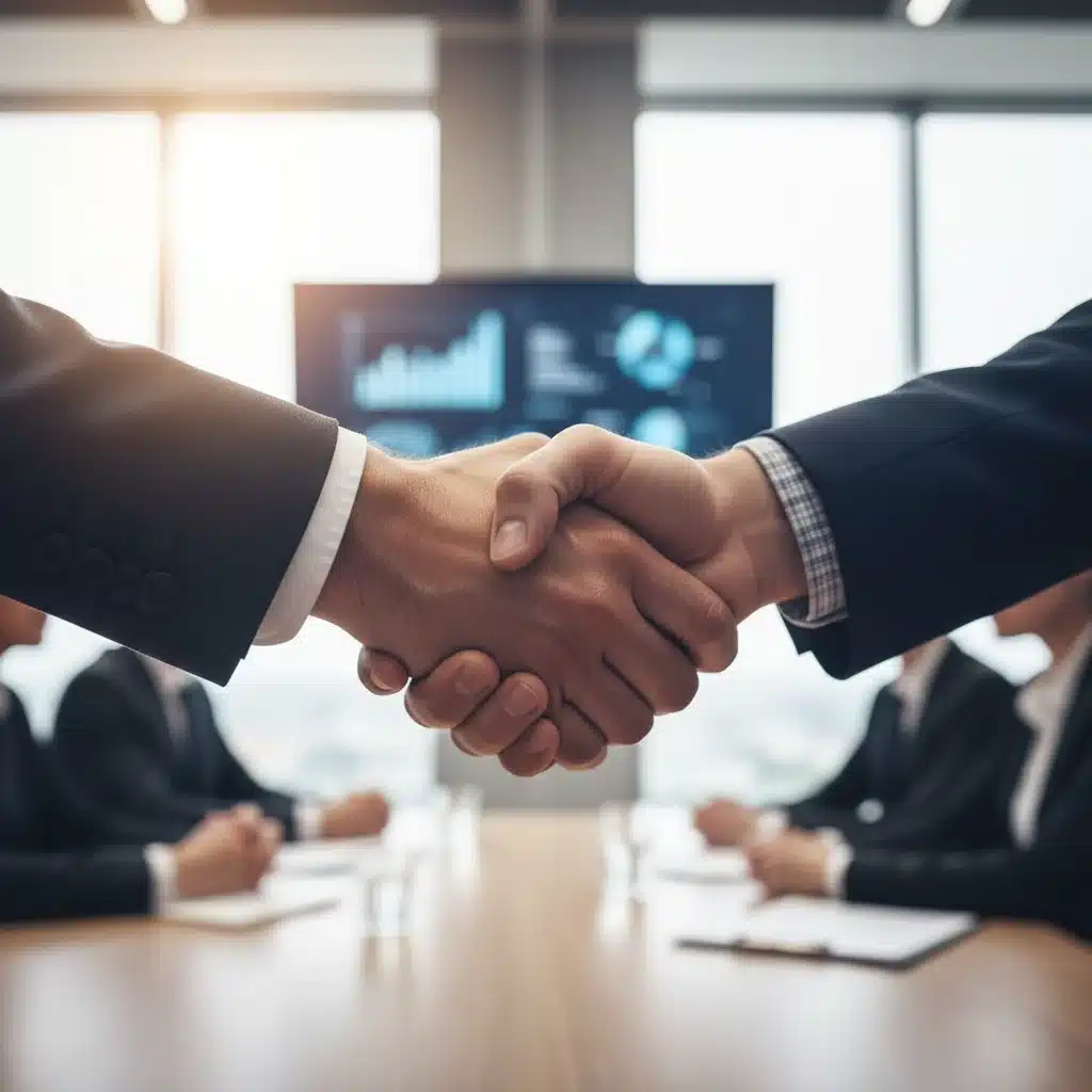 Two hands shaking, symbolizing successful negotiation and trust